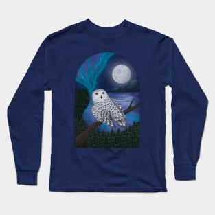 Mysterious Snowy Owl Long Sleeve T-Shirt